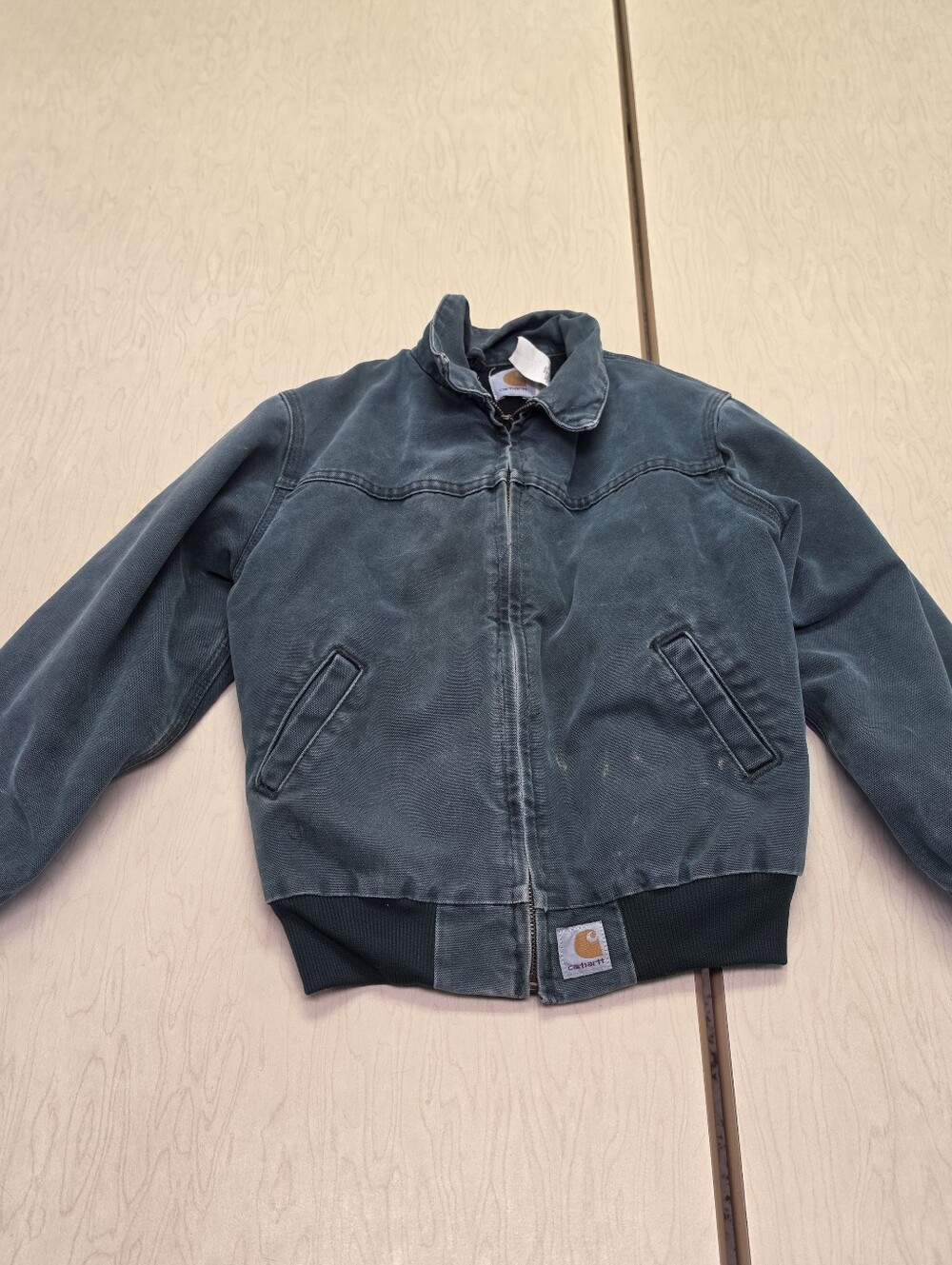 VINTAGE CARHARTT YOUTH KIDS BOYS JACKET Y02HTG SZ Medium Distressed Chore Coat